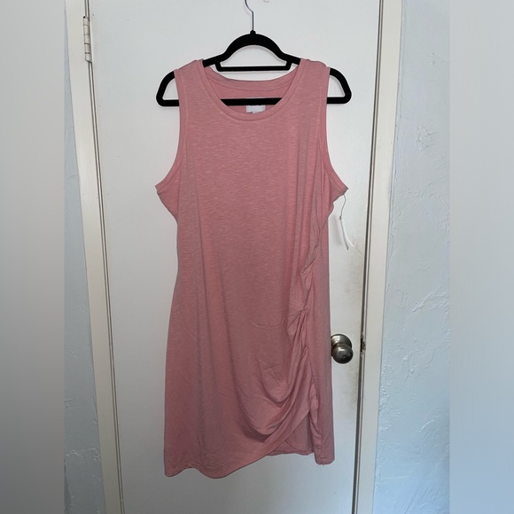 NWT Nine West Baby Pink Mini Side Rouched Dress Size XXL - Picture 1 of 5